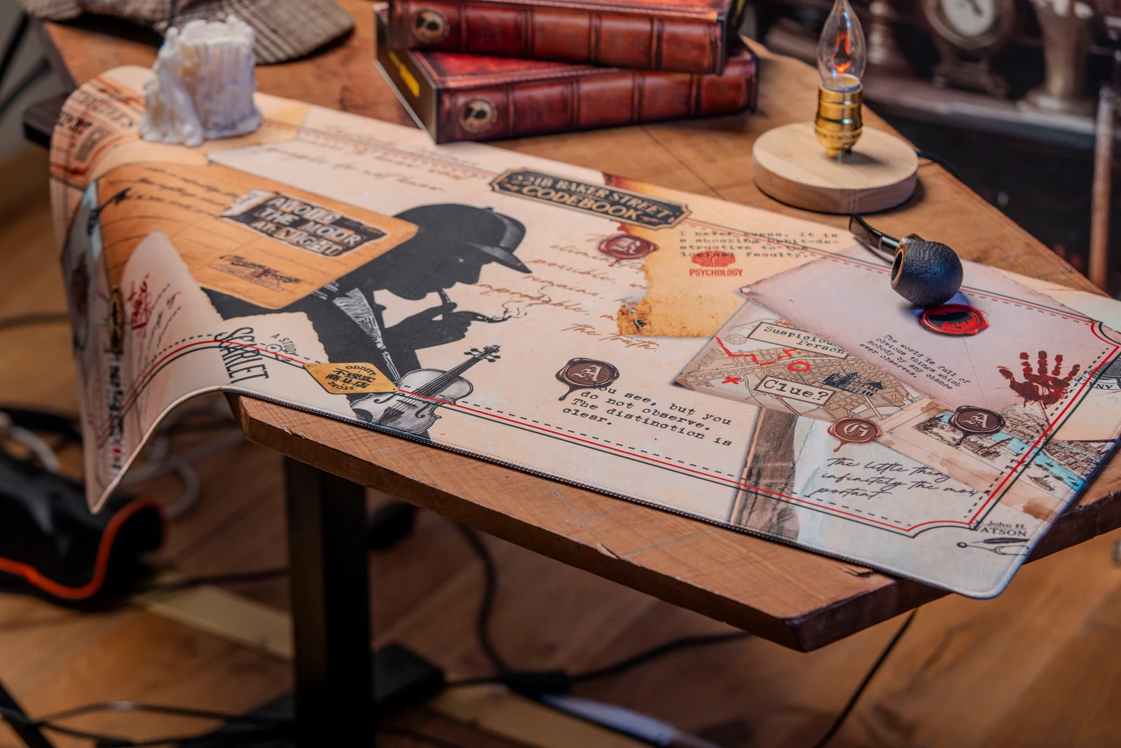 221B Codebook deskmat in use