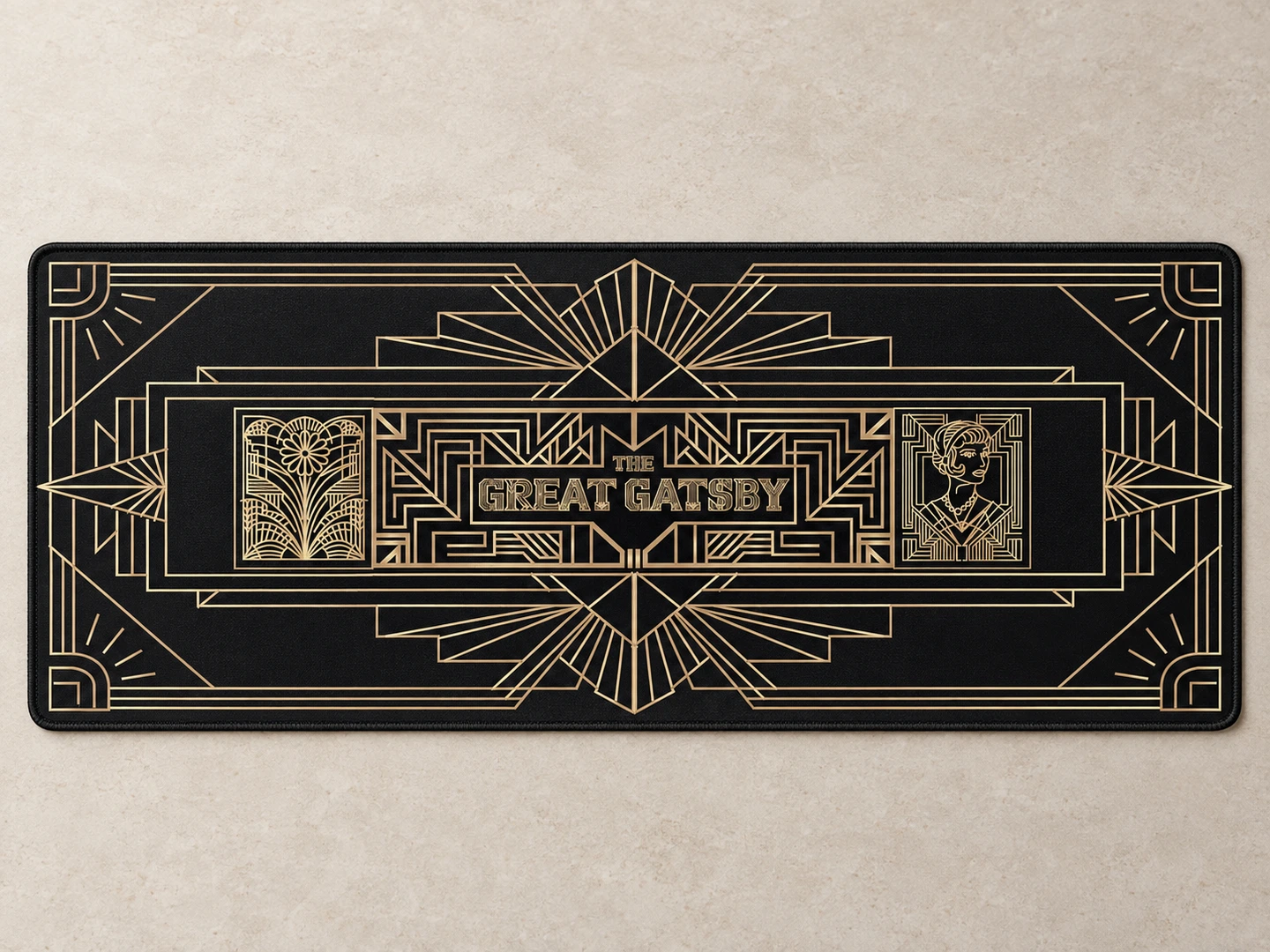 Gatsby's Golden Dream Desk Mat — Full pattern