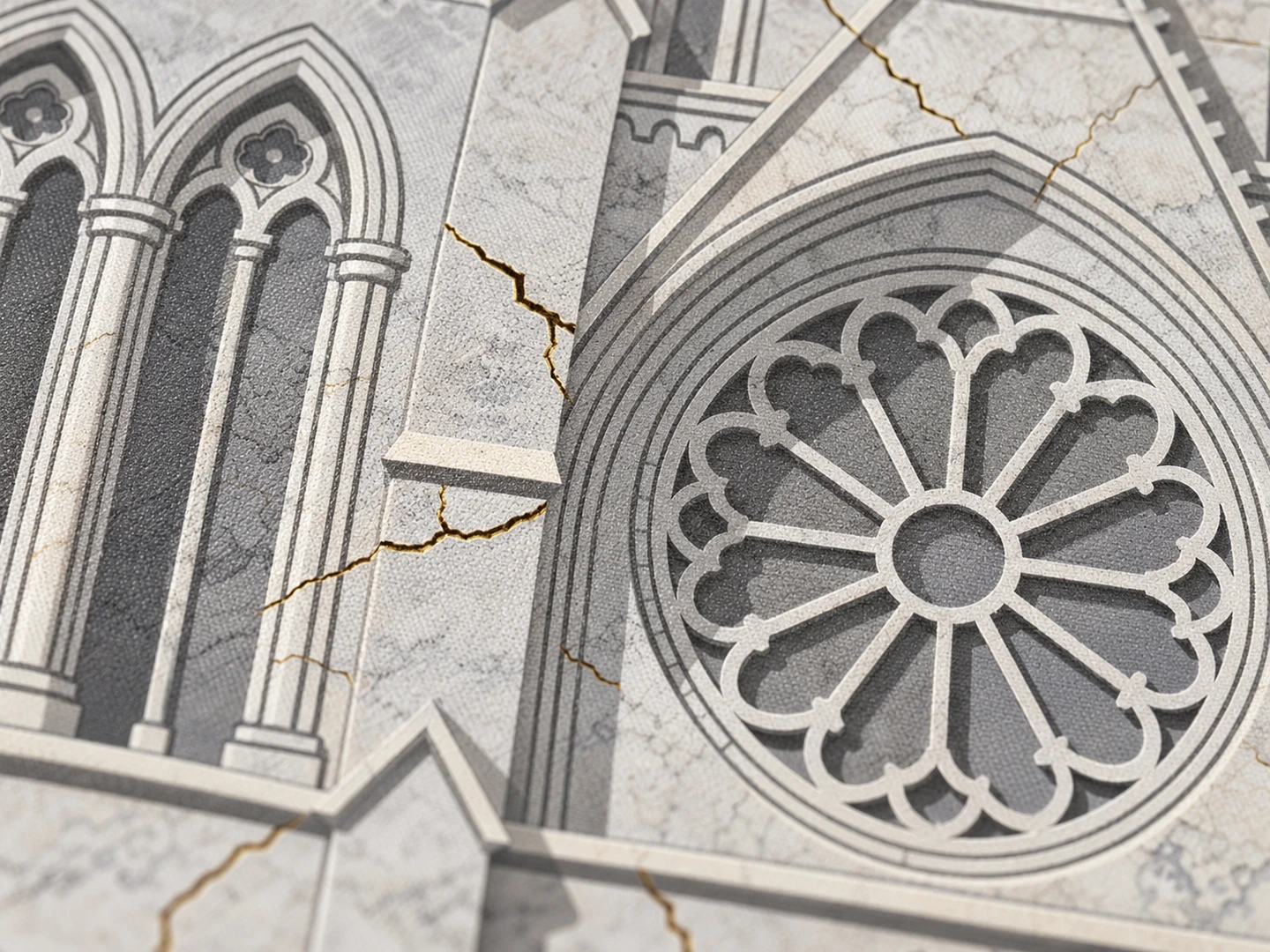 Hugo Notre-Dame Desk Mat — Surface detail