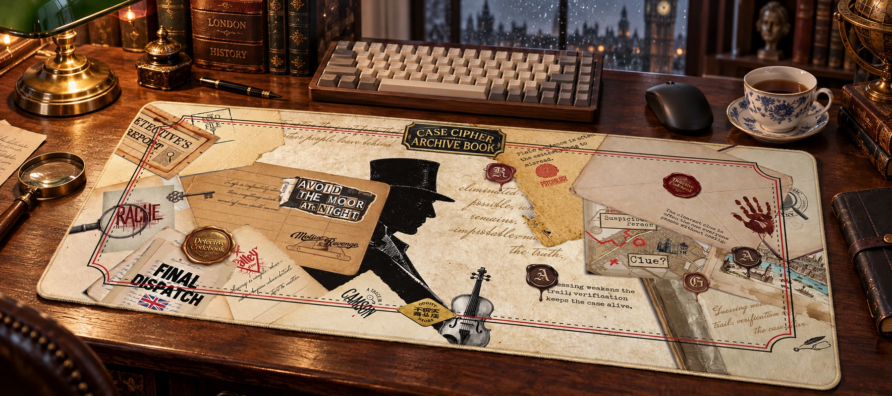 221B Codebook Desk Mat